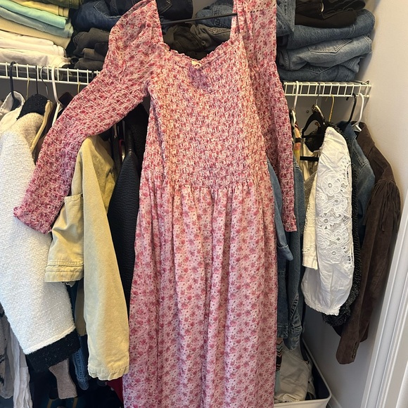 Elegant Pink Floral Women's Dress - Picture 5 of 5